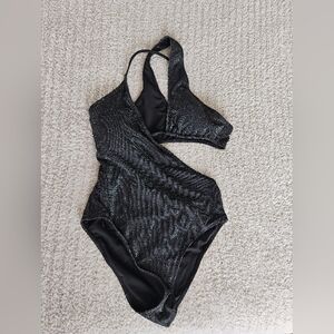 Shimmering Black One-Piece Swimsuit